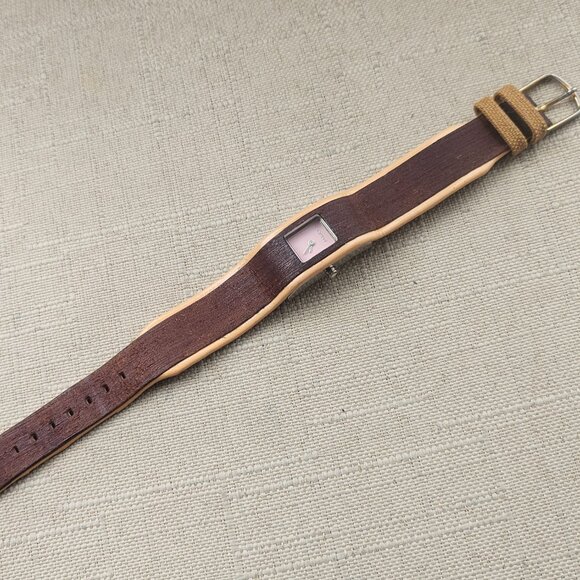 DKNY Girls Wristwatch Analog Quartz Watch Genuine Leather Brown Strap Watch main image 15